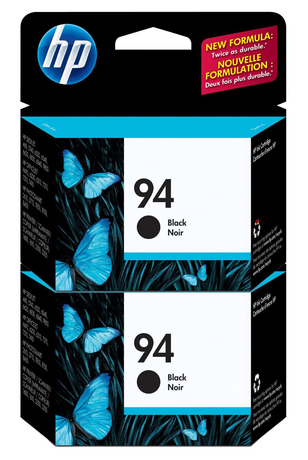 GENUINE NEW HP 94 (C8765WN) Black Ink Cartridge 2-Pack