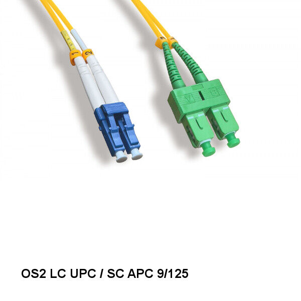 [10X] 5 Meter LC UPC/ SC APC OS2 9 /125 Duplex Single-Mode Fiber Optic Cable