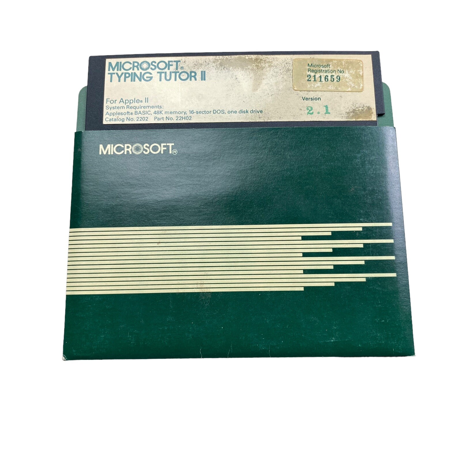 Microsoft Typing Tutor II Apple II 5.25" Floppy Disk Vintage 80s Computer