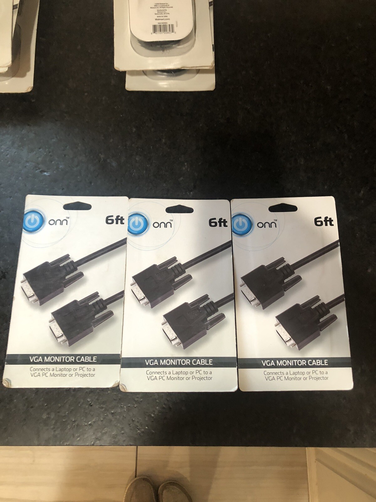 Set of 3 - Onn VGA Monitor Cable Up to 1080p Resolution 6Ft.