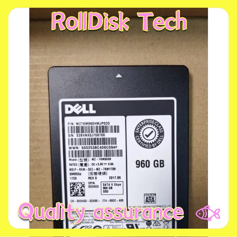 Samsung SSD SM863a 960GB MZ-7KM960B SATA 6 G Bps MZ7KM960HMJP0D3 DELL 0DD4G0