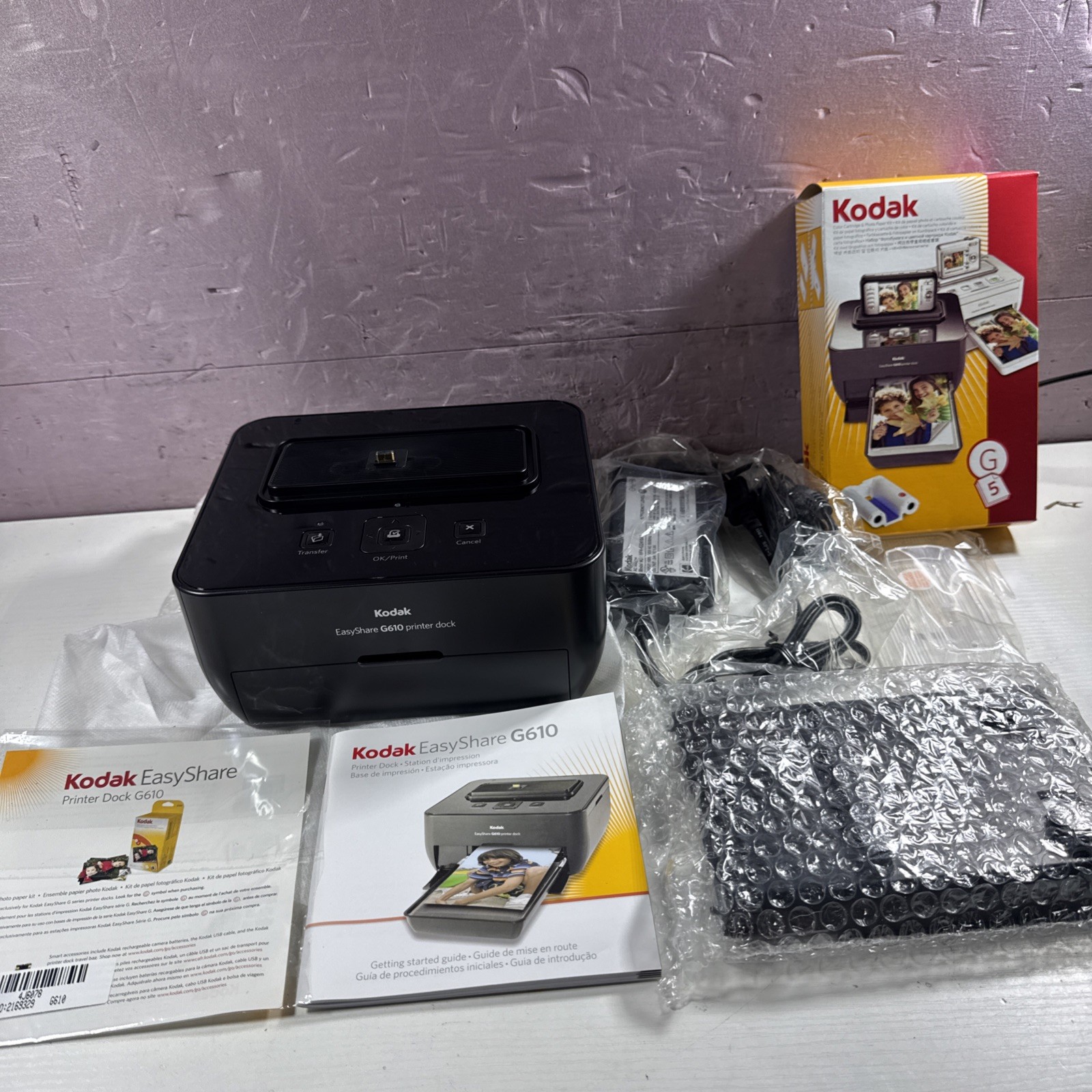 Kodak EasyShare G610 Printer Dock Open Box w Power Adapter Paper Kit Bundle