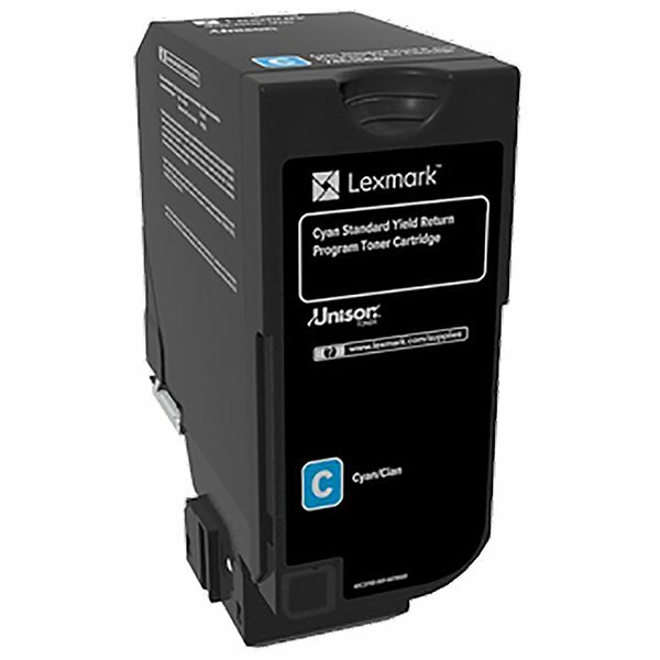 Lexmark 74C1SC0 Cyan Return Program Toner Cartridge (7,000 Yield)