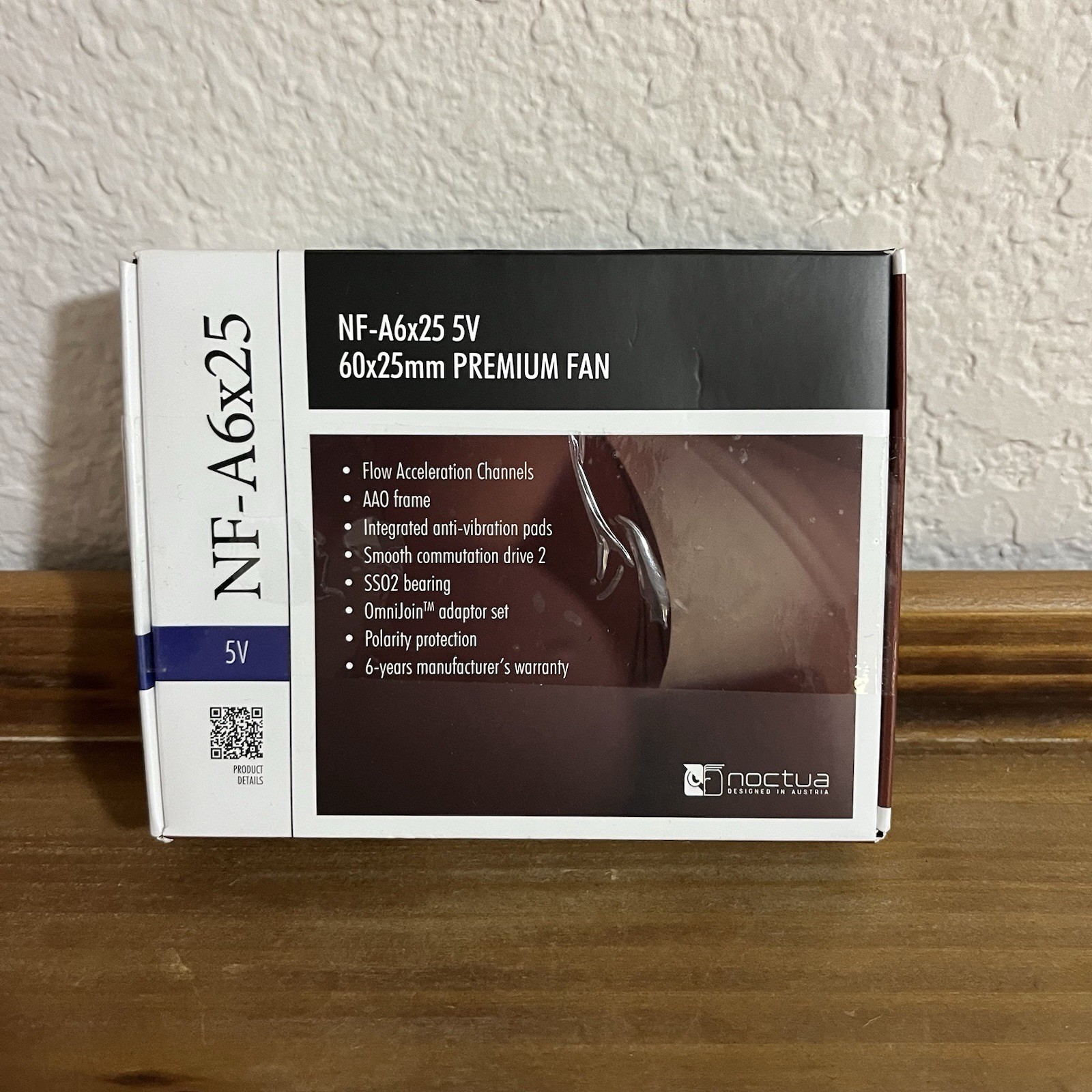 Noctua NF-A6x25 5V 60mm x 25mm Low Noise Premium PC Case Fan 3000 RPM 3-Pin
