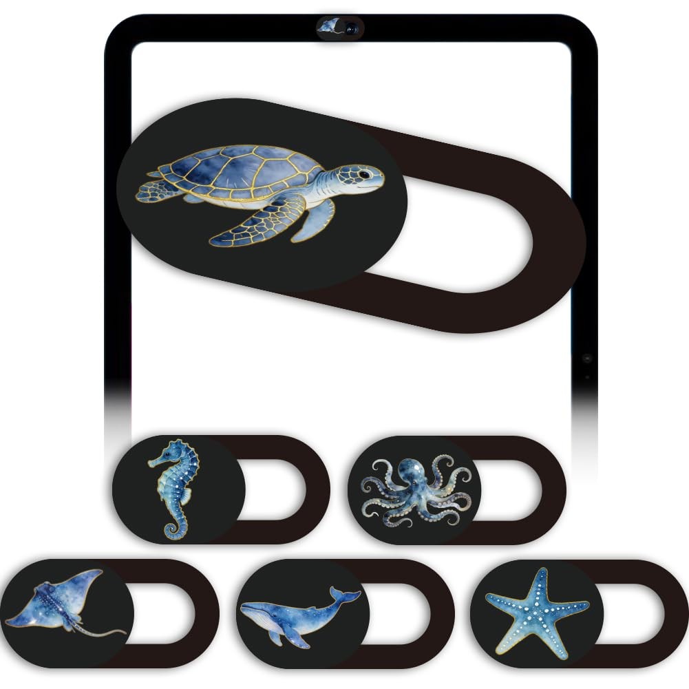 6Pcs 6 Styles Laptop Cover Ocean 0.04 Inch Ultra Thin Webcam Cover Slide for ...
