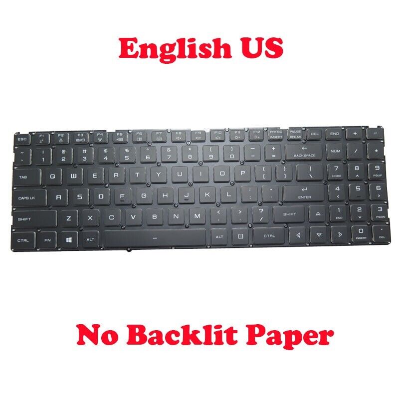 Laptop No Backlit Paper Keyboard For Gateway Creator Series 15.6' English US