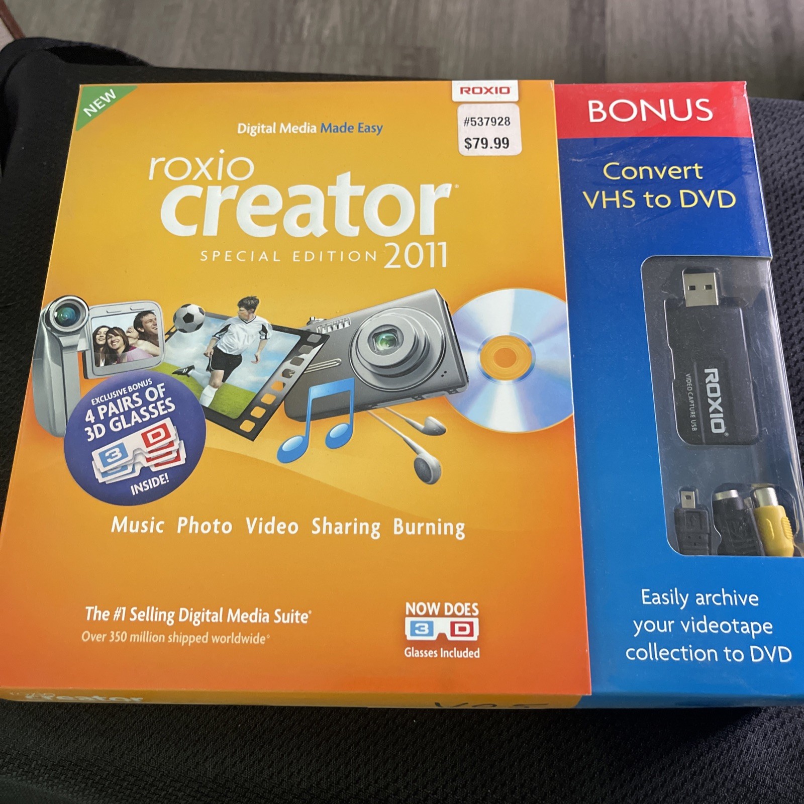 Roxio Creator Special Edition 2011 (with VHS to DVD USB converter) Sealed