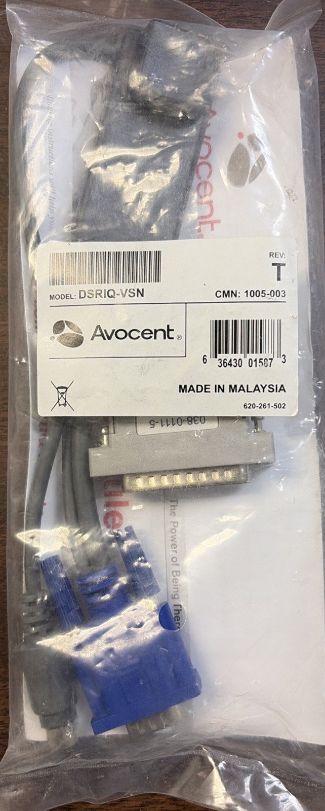 New Sealed Avocent DSRIQ-VSN KVM Adapter CMN: 1005-003 Rev: T