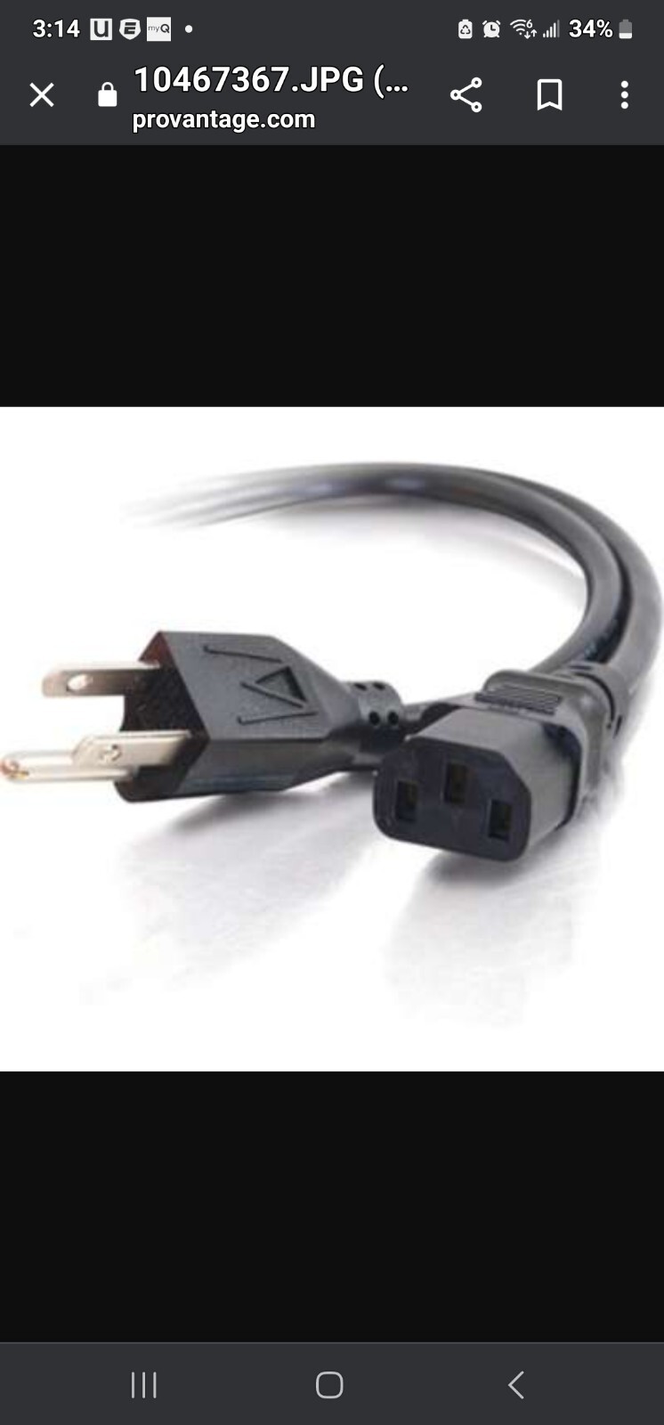 NEW C2G 03129 3ft 18 AWG Universal Power Cord (NEMA 5-15P to IEC320C13) Standard