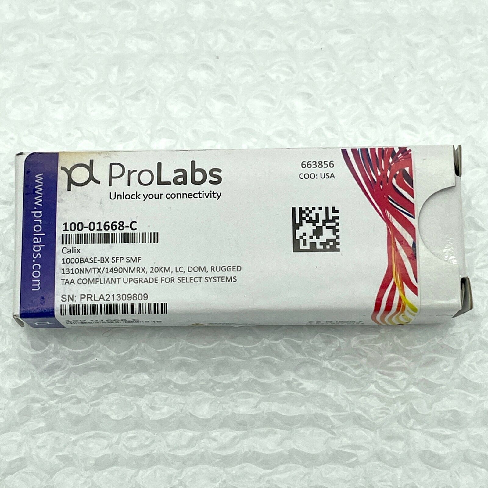 ProLabs 100-01668-C Calix 1000BASE-BX SFP SMF Optical LC 20KM Transceiver 663856