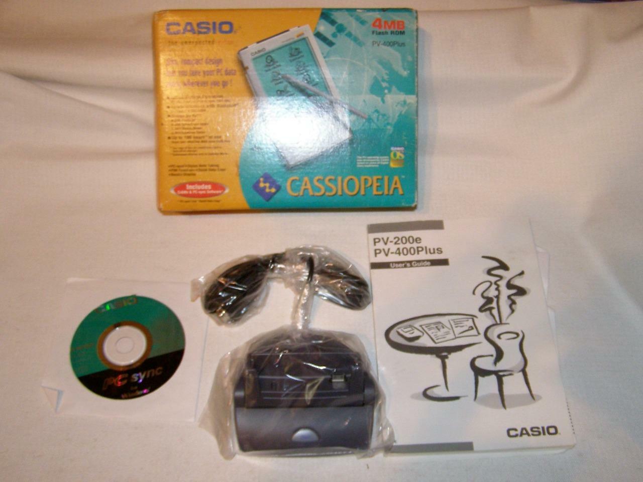 Vintage Casio Cassiopeia PV-400+ Handheld Pocket PDA Organizer Dock Only +CD +