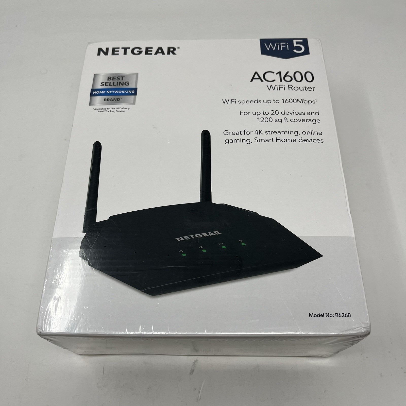 New NETGEAR R6260-100NAS AC1600 Dual-Band Smart Wi-Fi 5 Router 1600mbps Sealed