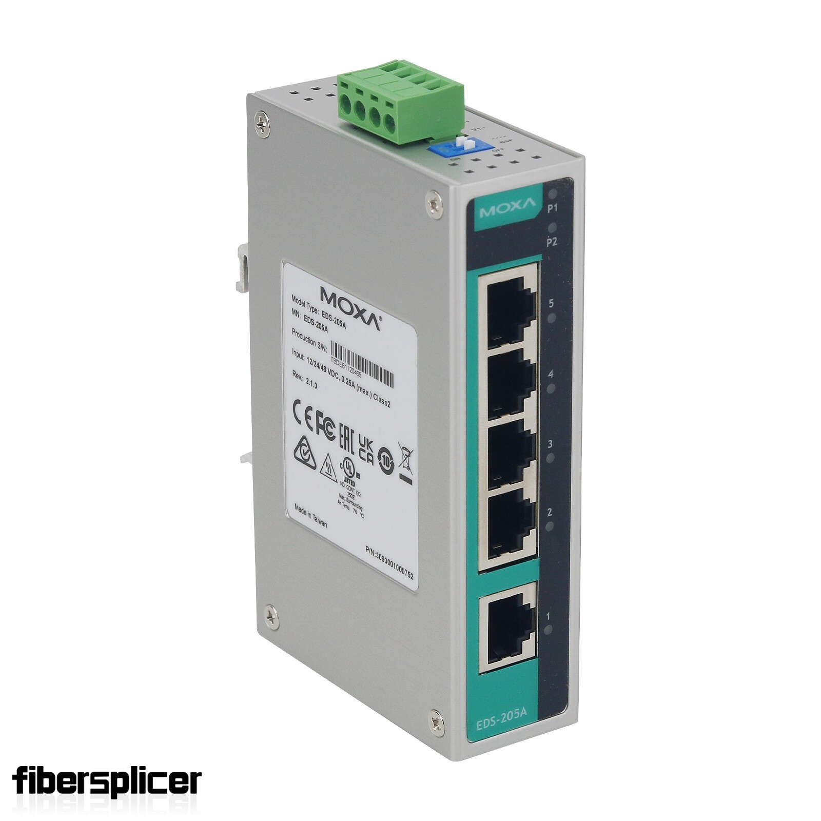 EDS-205A 5-Port Ethernet Switch Compact Unmanaged Switch with Aluminum Housing