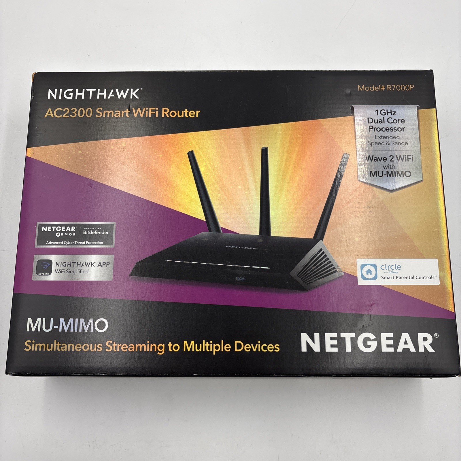 NETGEAR Nighthawk AC2300 Smart Wi-Fi 5 Router 1GHz Dual Core Processor - R7000P