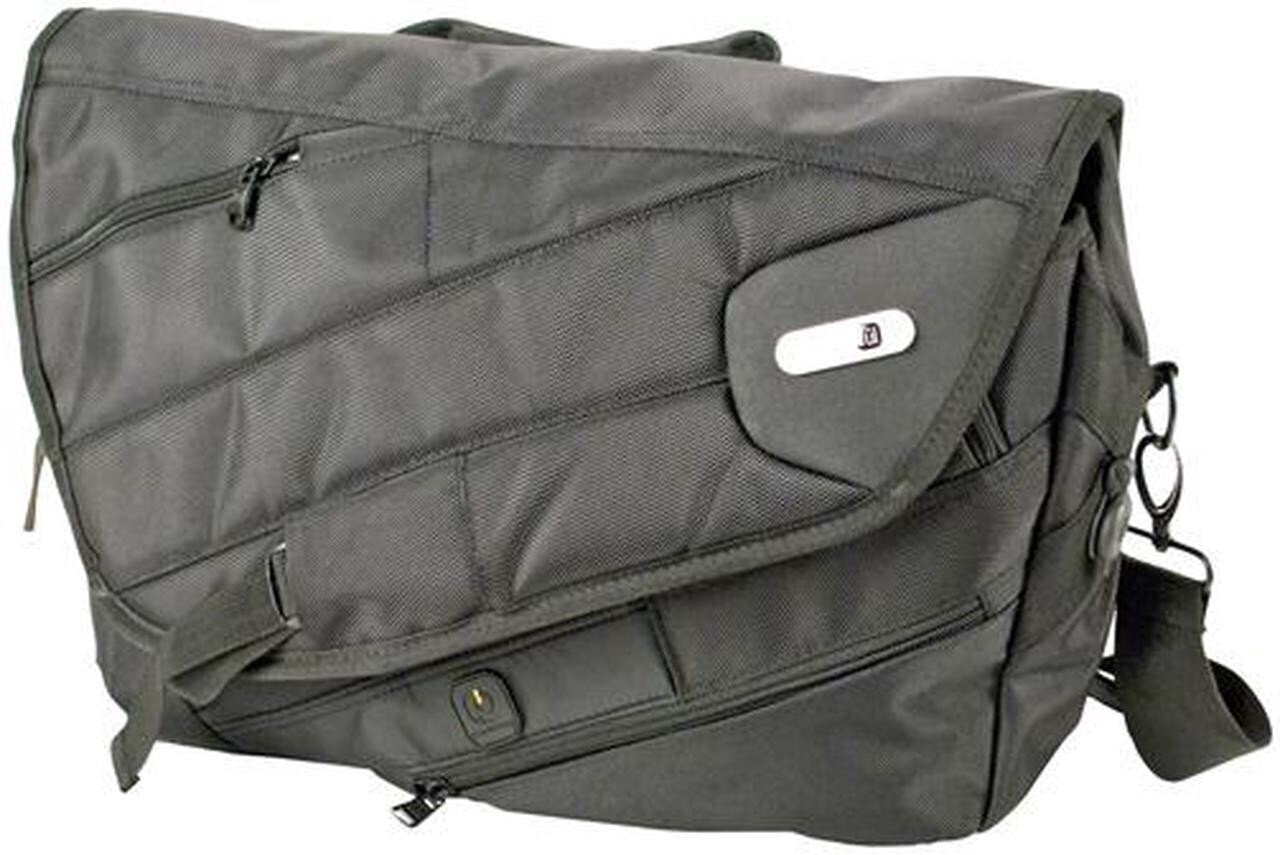 Powerbag Full Messenger Laptop Bag w Battery Charger Smartphone Tablet 18" New