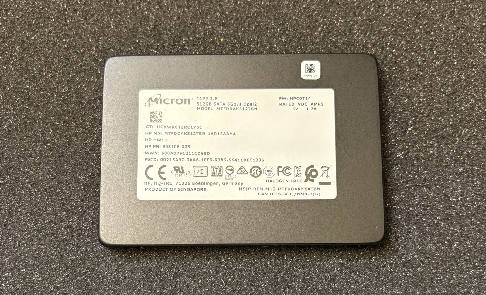 Micron 1100 512GB SATA 6Gbps 2.5" Solid State Drive - MTFDDAK512TBN