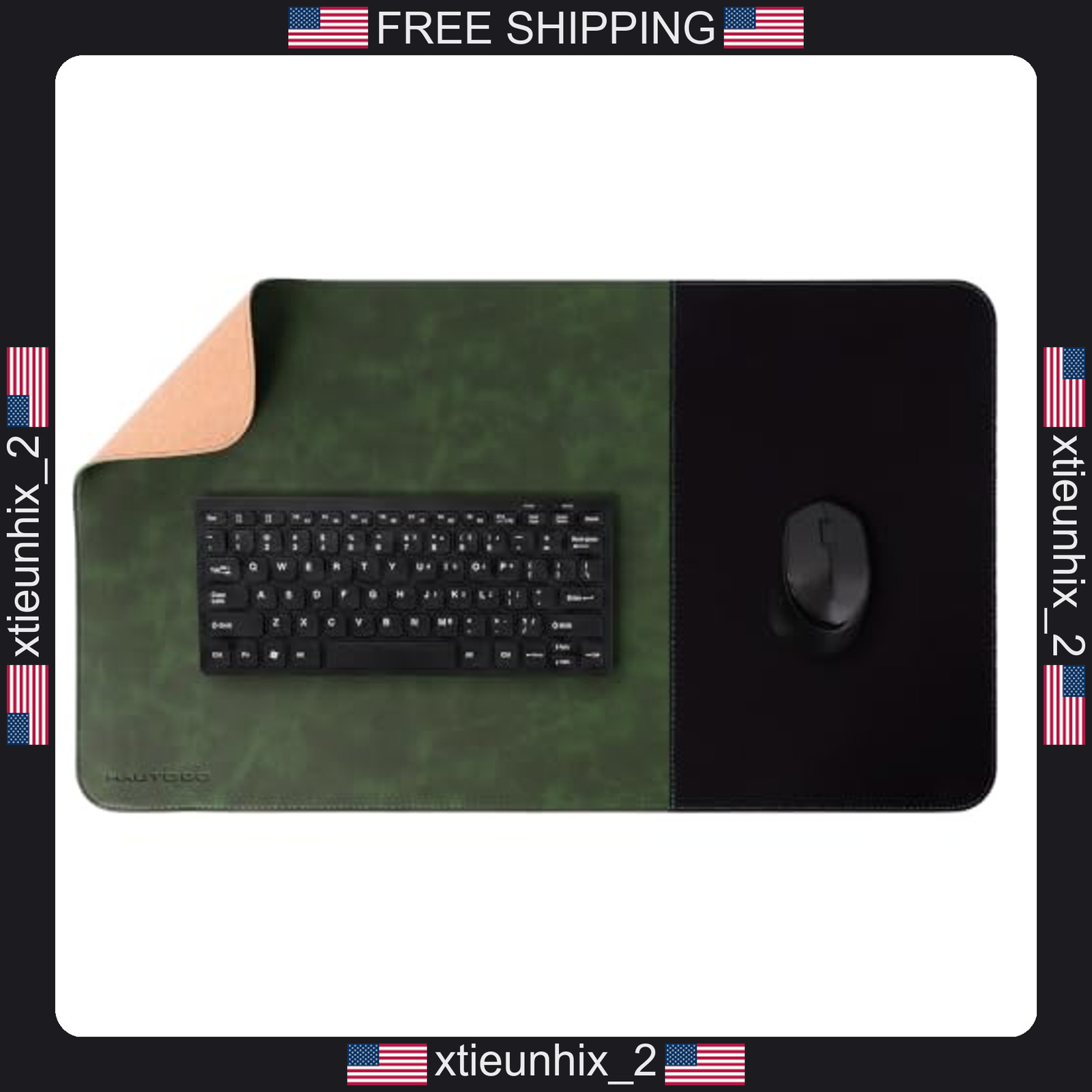 Desk Mat 23.6x13.7 inches Cork & Leather Hybrid Surface Office Gaming