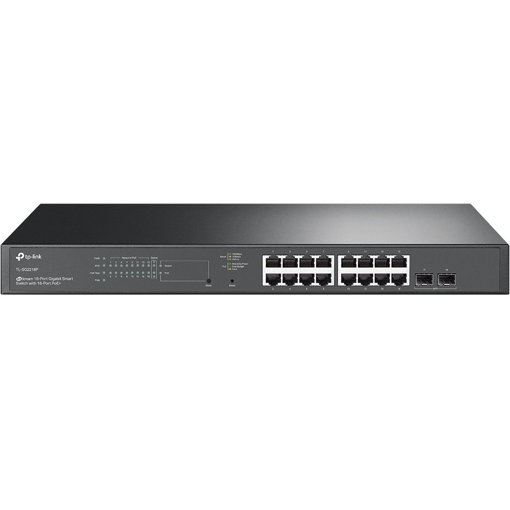TP LINK 18-Port Gigabit Smart Switch 16 PORT POE SG2218P UPC 840030709500