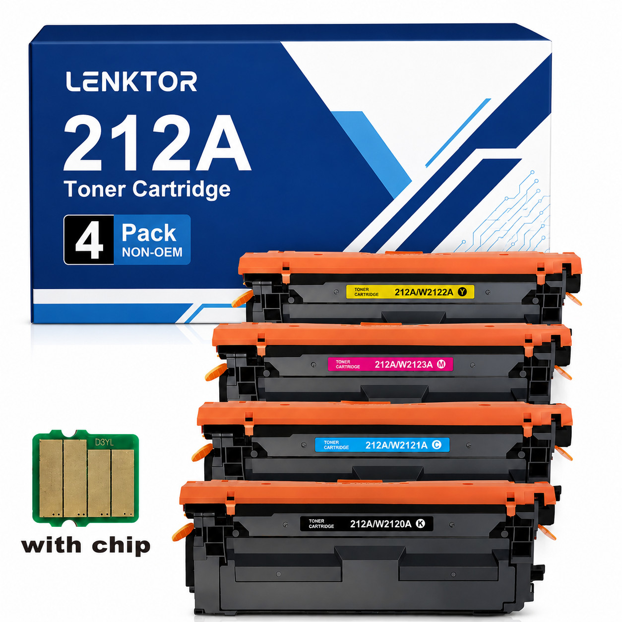 212A W2120A 4PK Toner Cartridge for M554dn M555dn M555x MFP M578dn M578f M578c