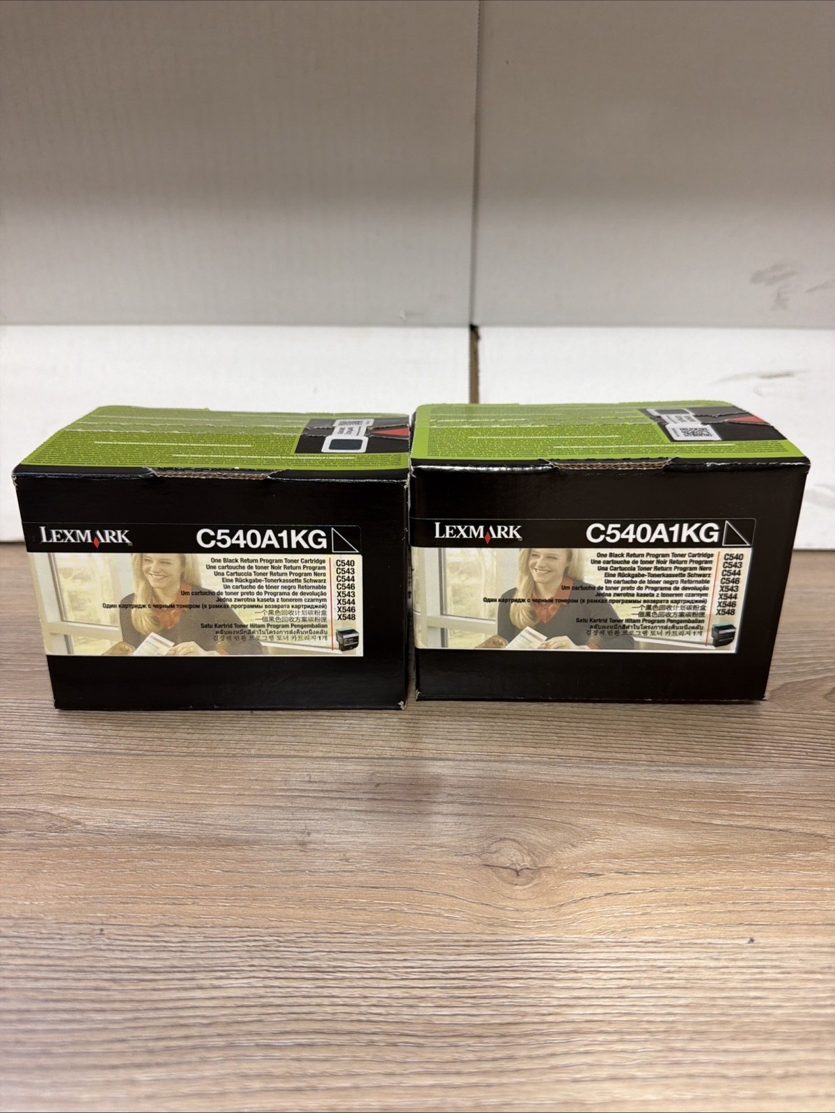 2 Genuine Lexmark C540A1KG Black Toner Cartridge - NEW SEALED