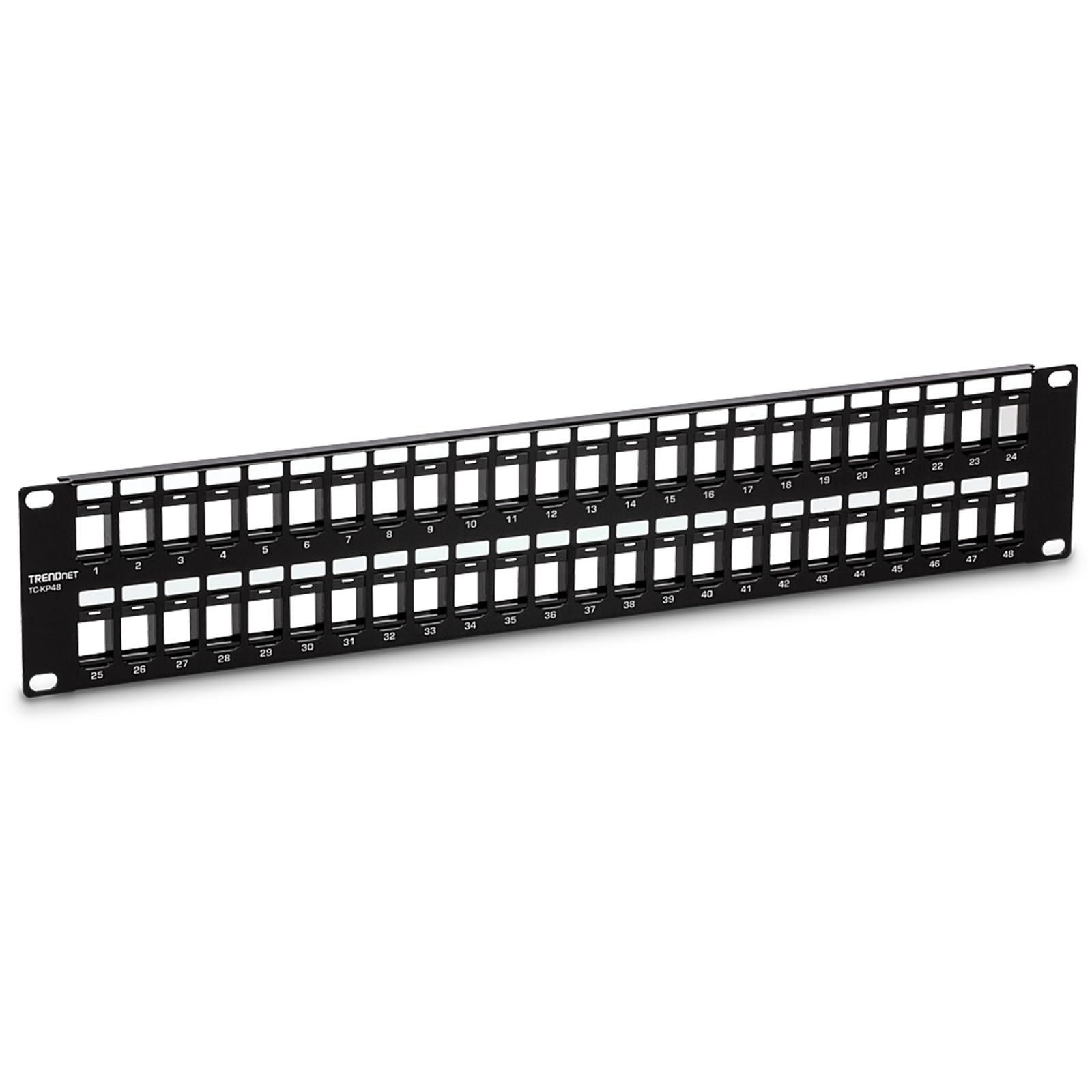 48 Port Blank Keystone 2U HD Patch Panel 19 Inch Metal Rackmount