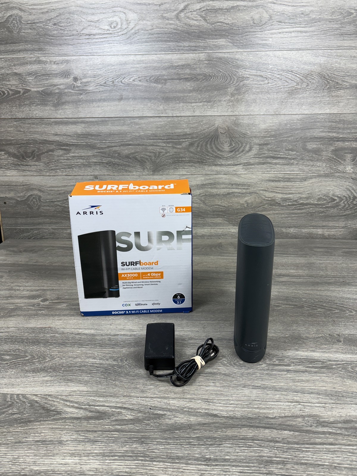 ARRIS SURFboard G34 DOCSIS 3.1 Cable Modem Wi-Fi 6 Router Gateway Tested Working