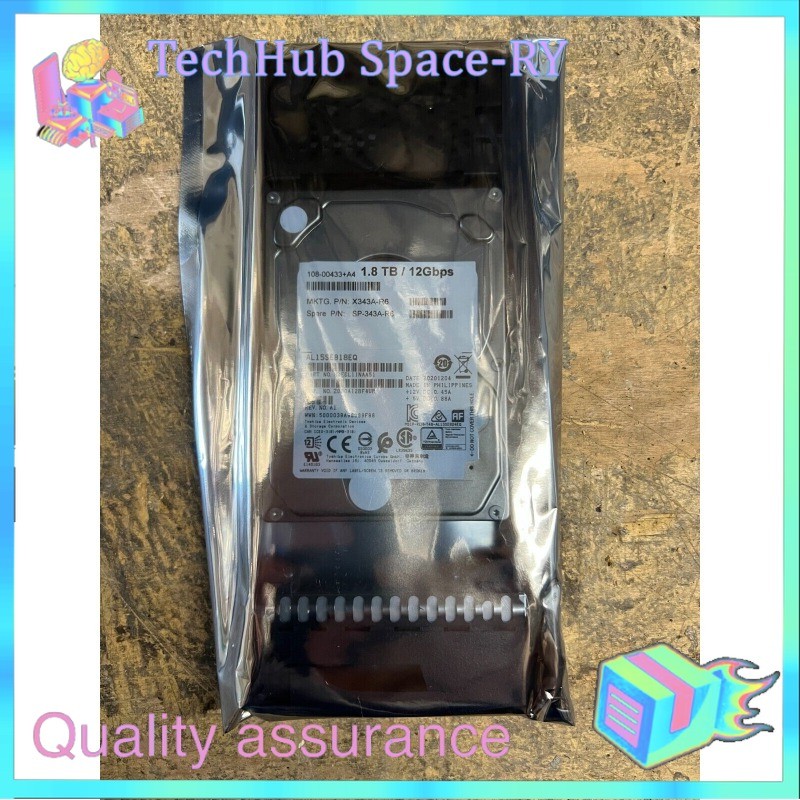 New NetApp X343A-R6 1.8T 10K 12Gbps SAS 2.5" HDD Hard Drive 108-00433 DS224C