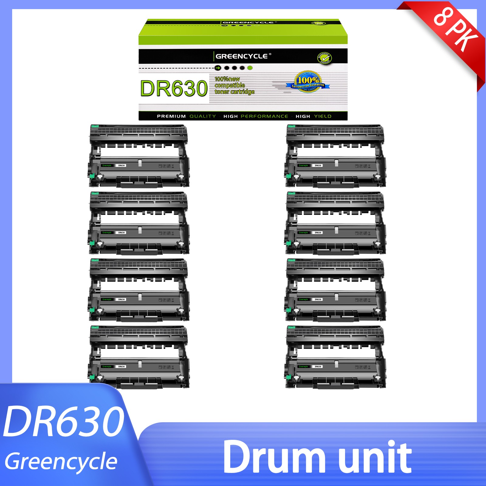 8PK HY DR630 Drum Unit For Brother MFC-L2700DW HL-L2300D DCP-L2540DW TN660 TN630