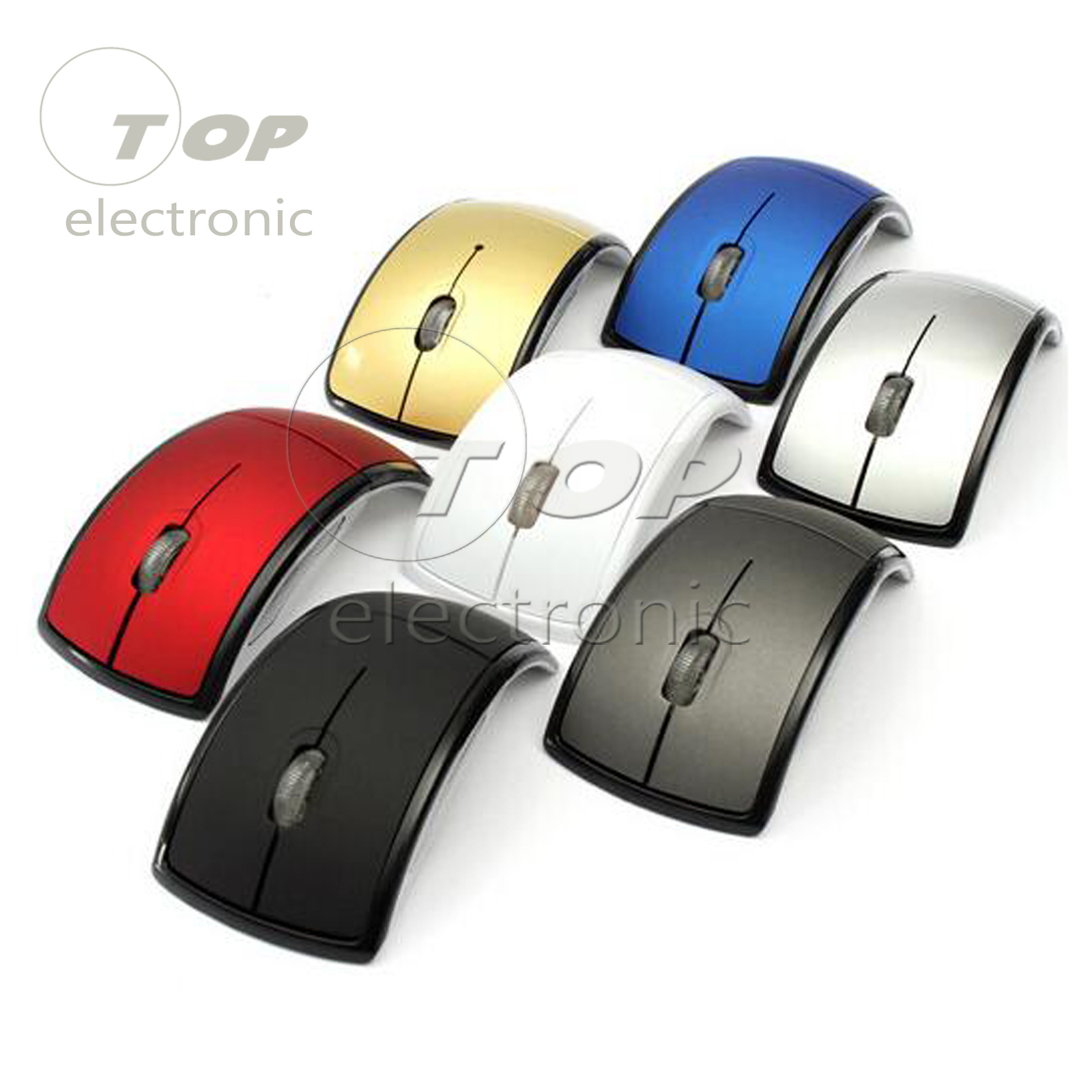 2.4GHz Foldable Arc Wireless Optical Mouse Mice+USB Receiver For PC