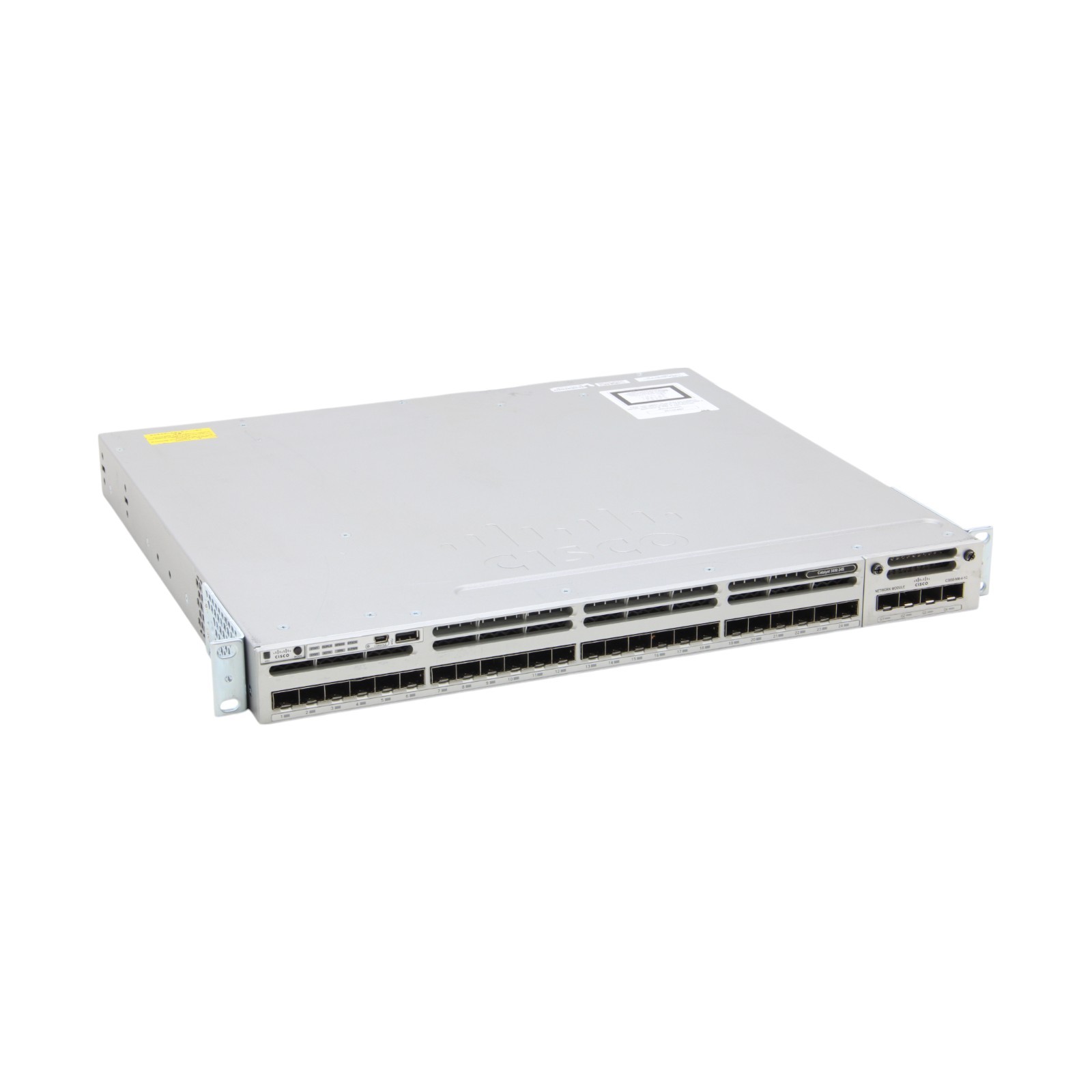 Cisco WS-C3850-24S-E 24-Port 1GbE SFP C3850-NM-4-1G Red. PSU L3 Managed Switch