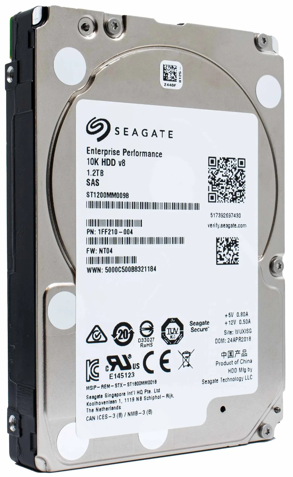 10 Pack of Seagate ST1200MM0098 1.2TB 10K 12Gb/s SAS 2.5'' Server HDD v8 - 512N