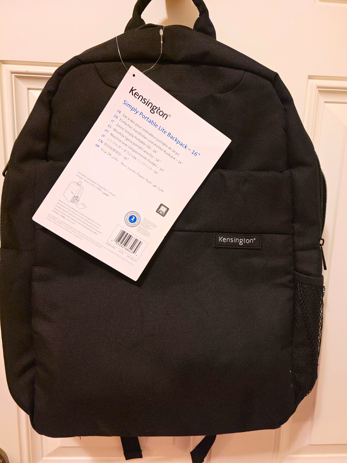 Kensington Simply Portable Lite 16" Laptop Backpack Padded Polyester Black