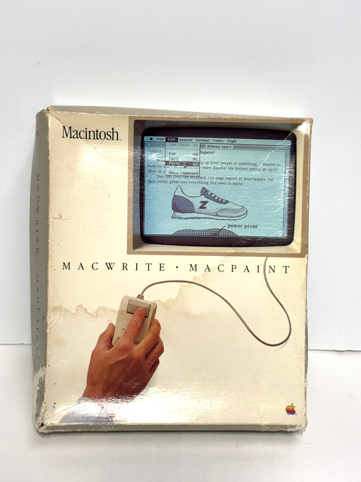 RARE 1984 Macintosh 128K M0001 MacWrite MacPaint BOX Set 1st Mac Software New