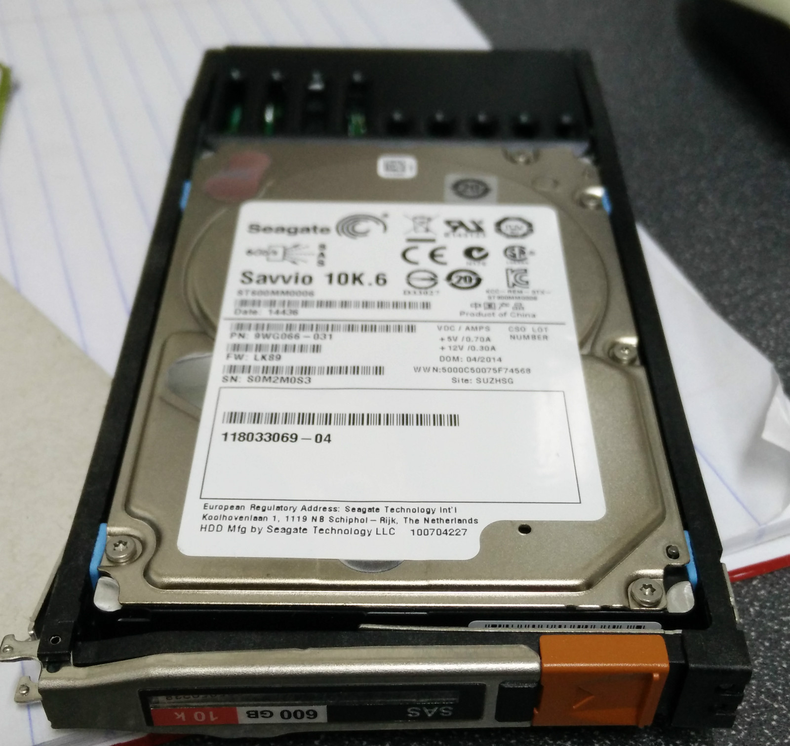 10x EMC 005050238 600GB 10K RPM 2.5" SAS VMAX Hard Disk Drives