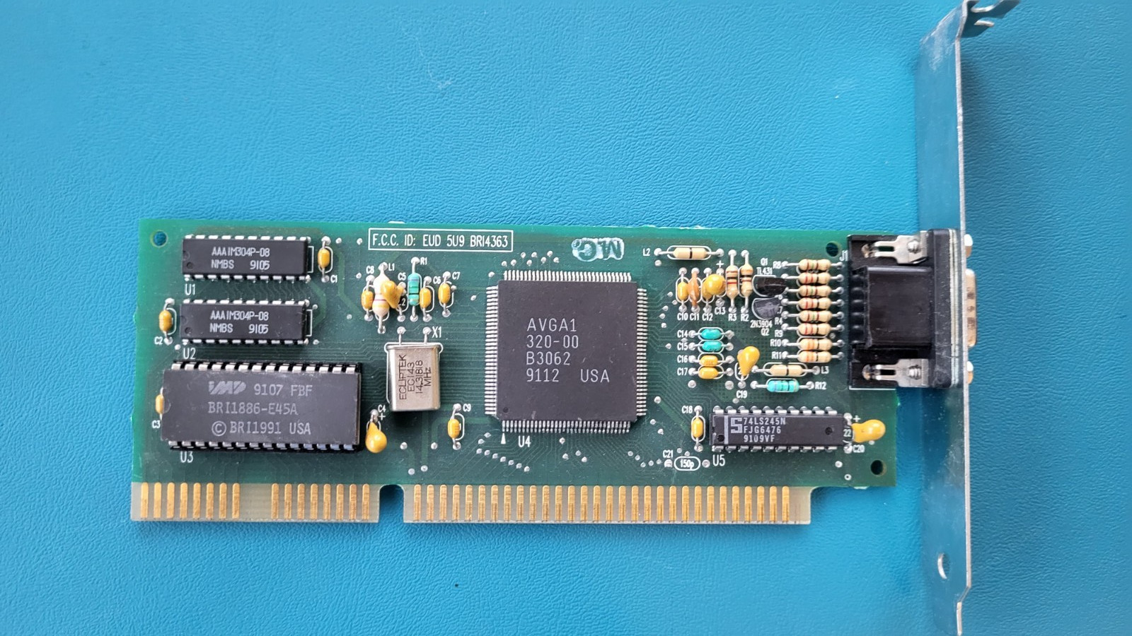Boca Research AVGA1 320-00 10710 1993 Vintage Retro Video Card ISA 16-Bit