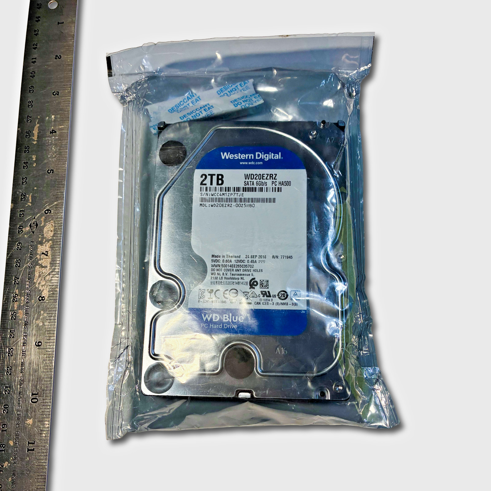 NEW Sealed WD Blue 2TB Desktop 3.5 Hard Drive WD20EZRZ-00Z5HB0 64MB SATA 6Gb/s