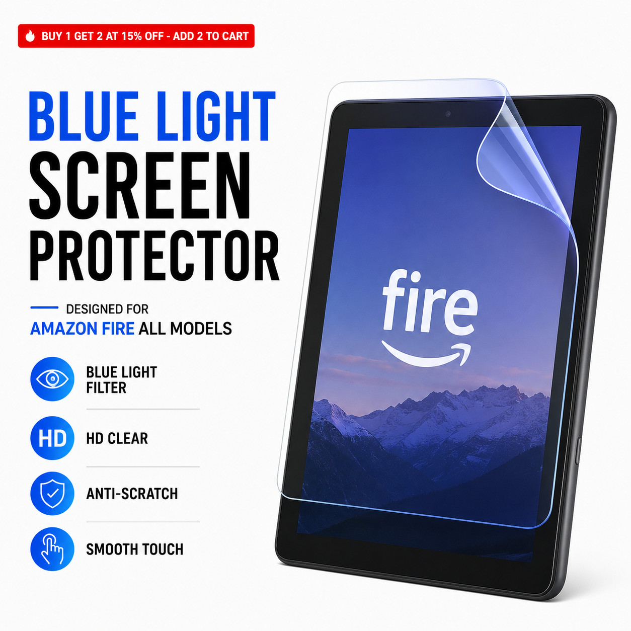 Amazon Fire All Models Hydrogel Screen Protector Anti Blue Light Filter