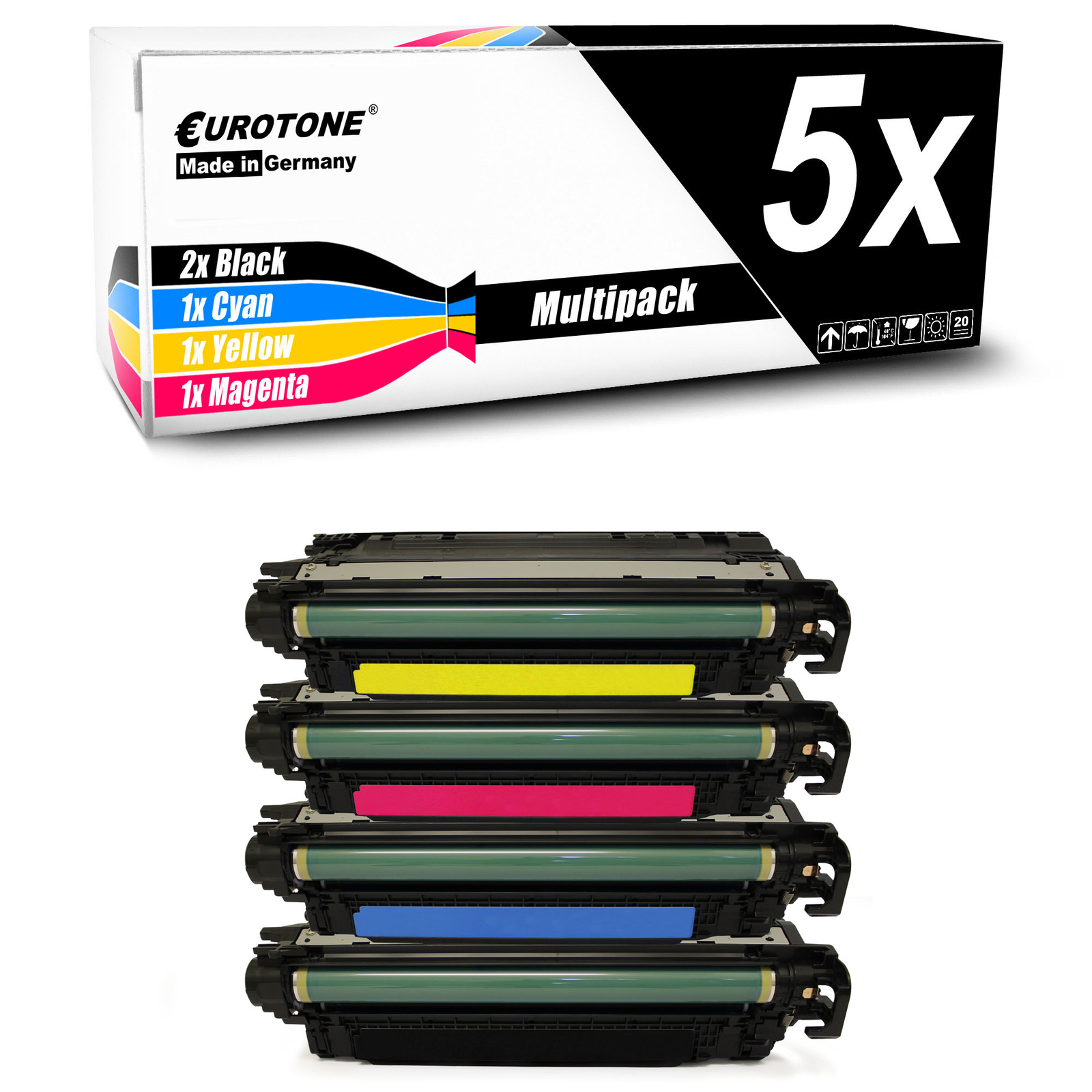 5x Eurotone Cartridge F HP Color Laserjet Enterprise M-750-n M-750-dn CP-5525-DN