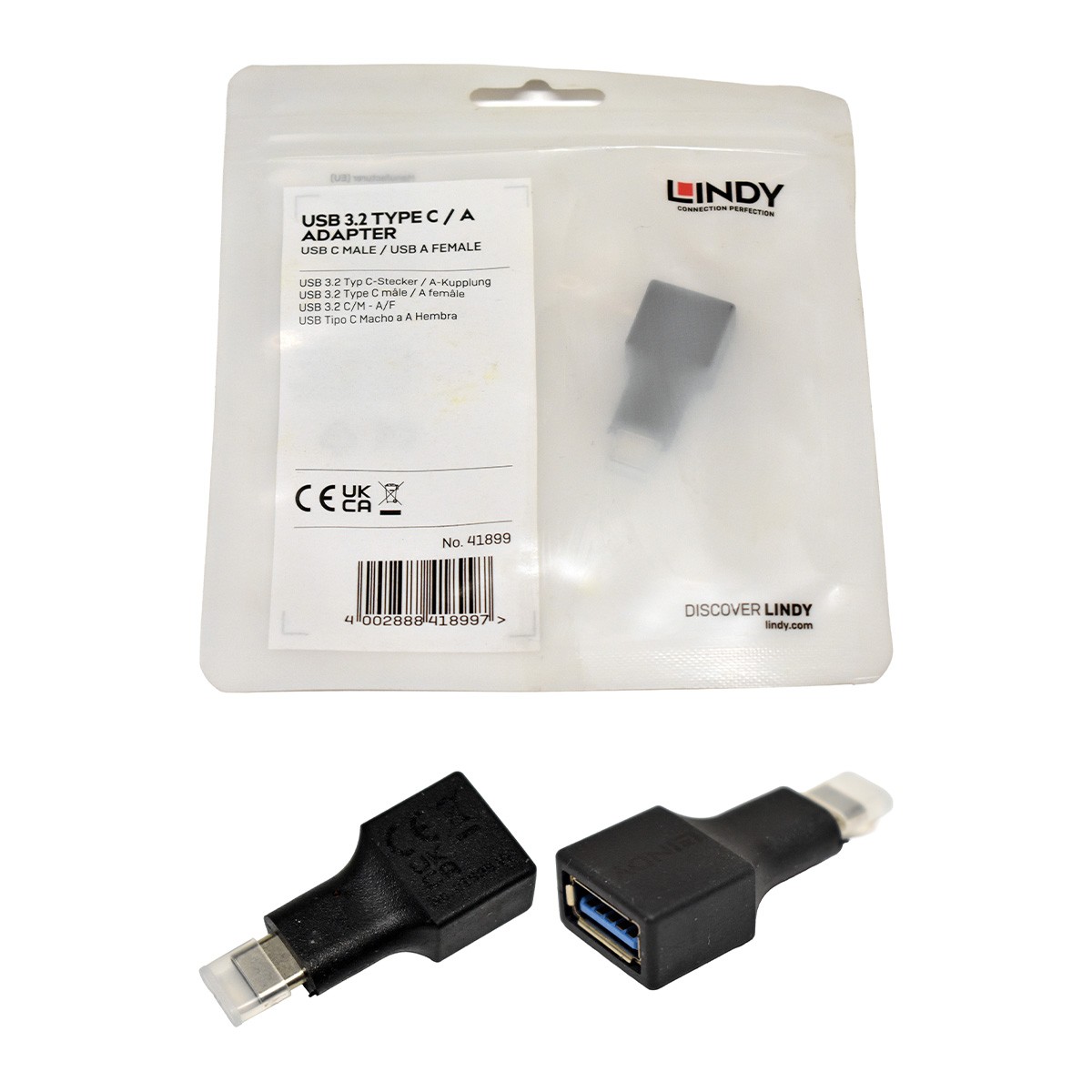 Lindy 41899 USB 3.2 Type C Male to USB A Female NEW NEW