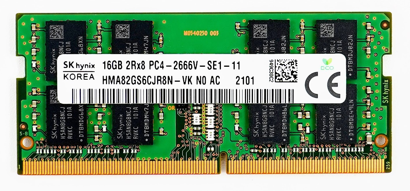 SK Hynix 16GB DDR4 SODIMM Laptop RAM 2666 MHz PC4-21300 260pin HMA82GS6DJR8N-VK