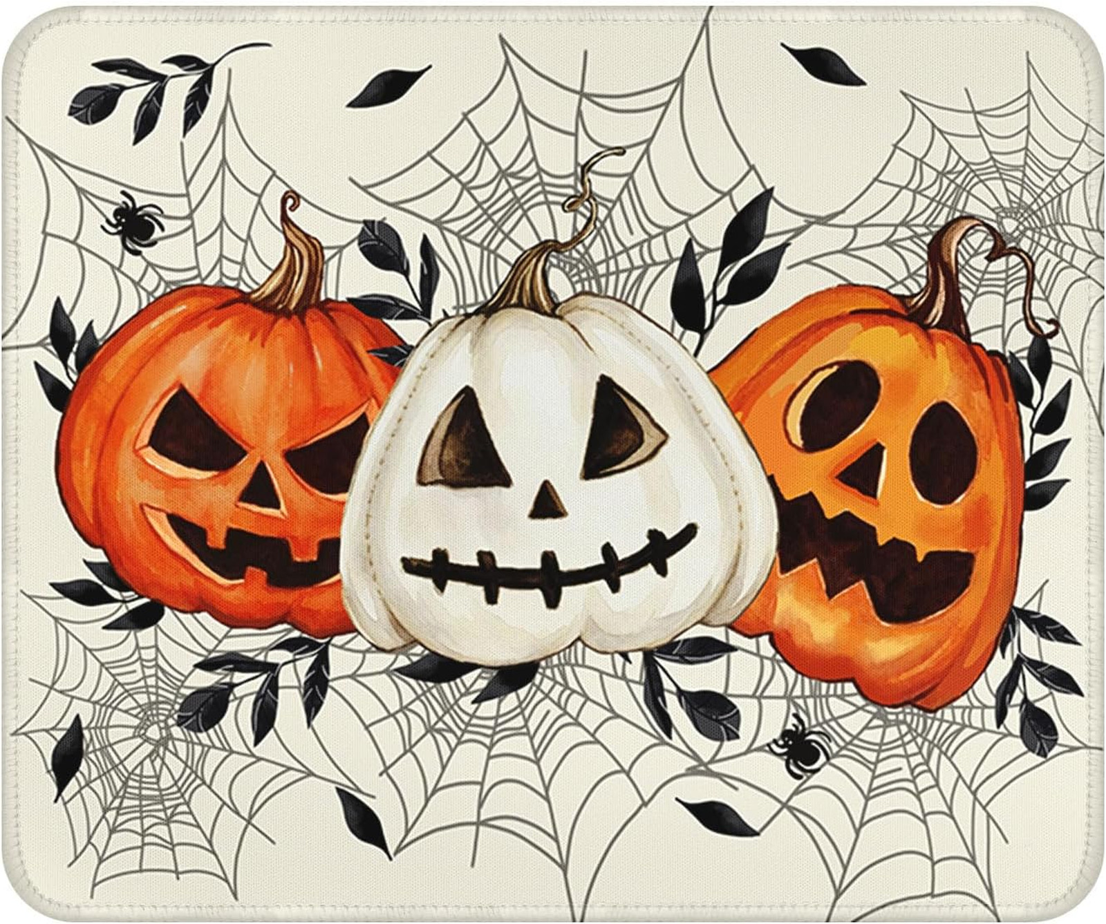 Halloween Mouse Pad, 9.5x7.9 Inch, Spooky Pumpkin, Non-Slip Rubber Base, Desktop