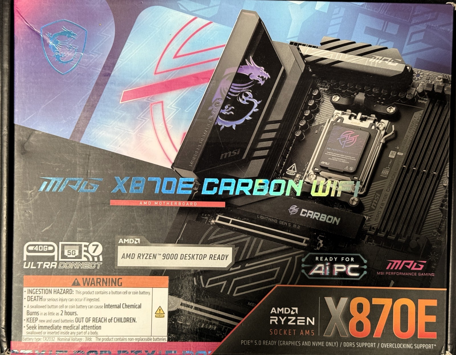 AM5 Gaming and AI Bundle - Ryzen 9 9950X + X870E MSI Motherboard + 64GB CL30 Ram