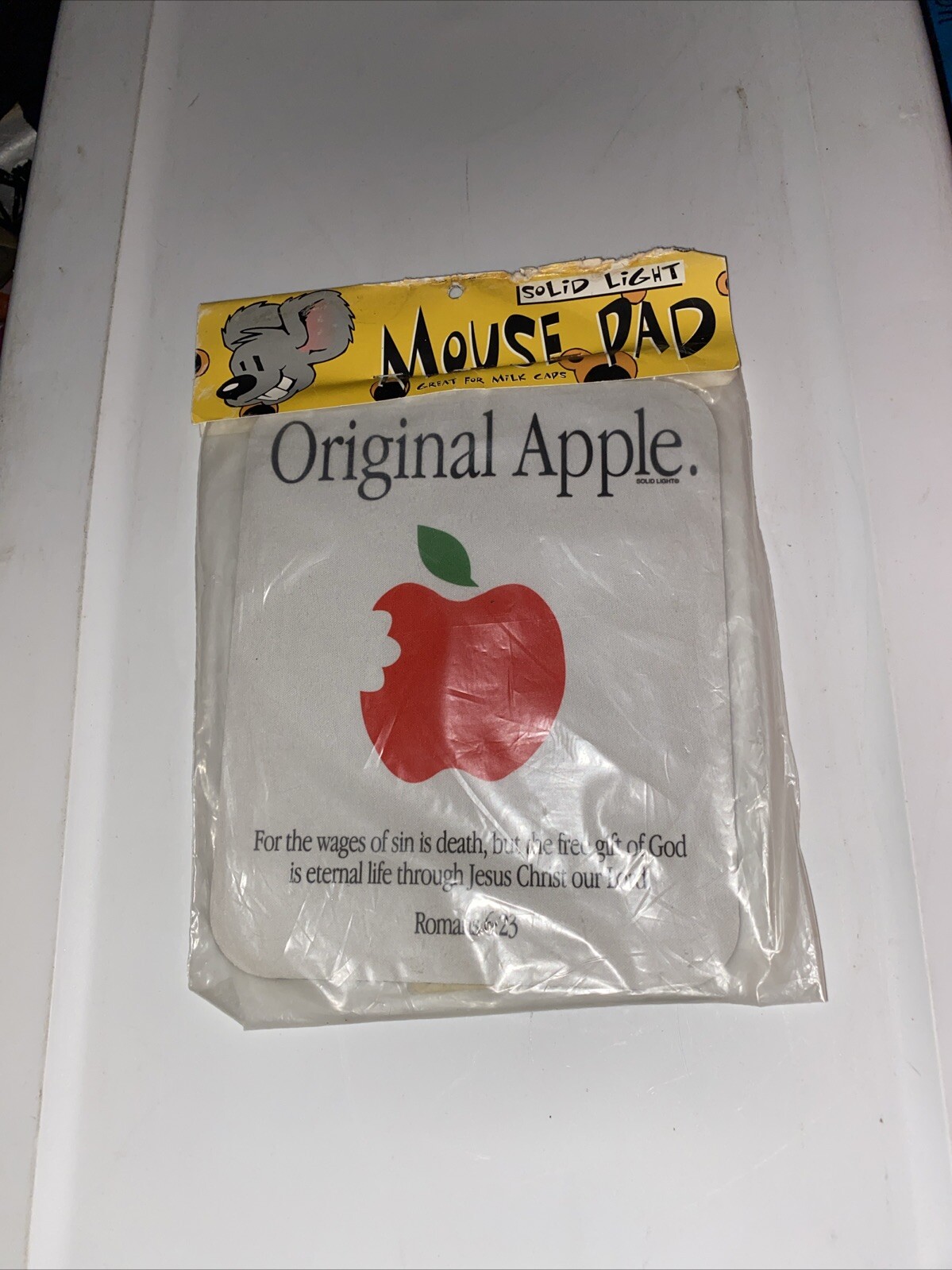 Vtg 1995 Sealed Original Apple Computer X Romans 6:23 Religious Church Mousepad