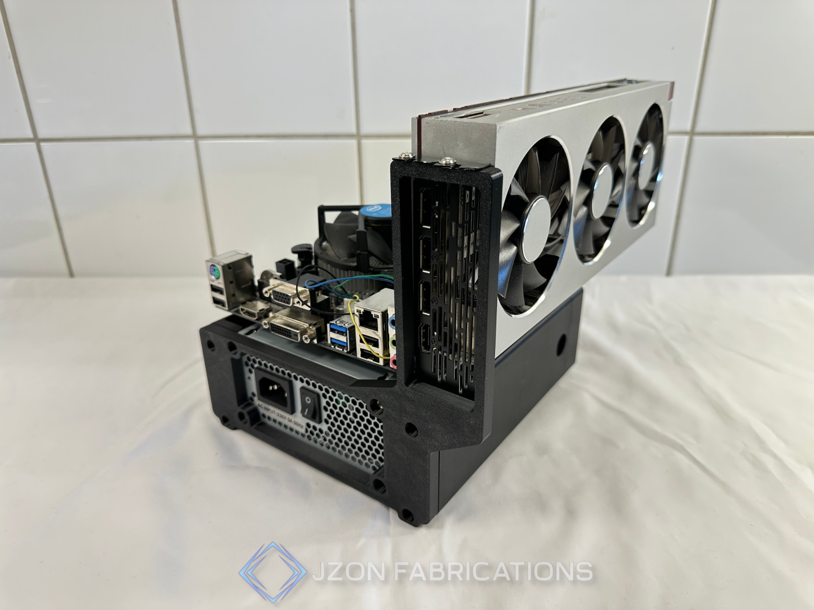 ITX Open-Air PC Workstation - Black Compact & Minimalistic Computer Case