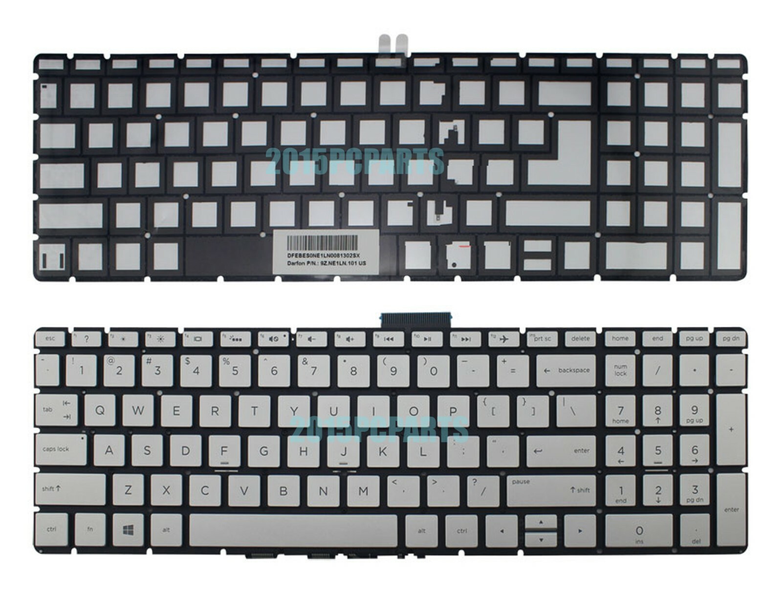 New HP 17-AK 17-AK000 17-AK010NR 17-AK074CL 17-AK100 Keyboard US Silver Backlit