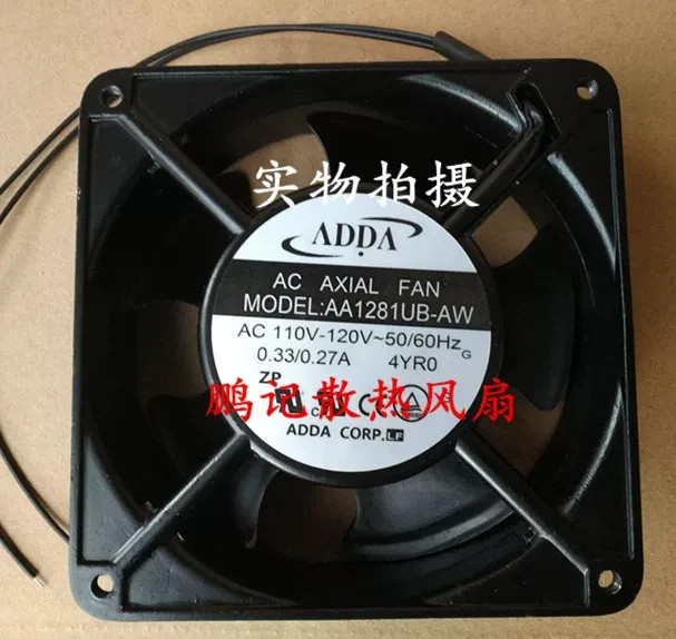 1PCS ADDA AA1281UB-AW 12038 110V AC 0.33/0.27A Industrial Elevator Fan