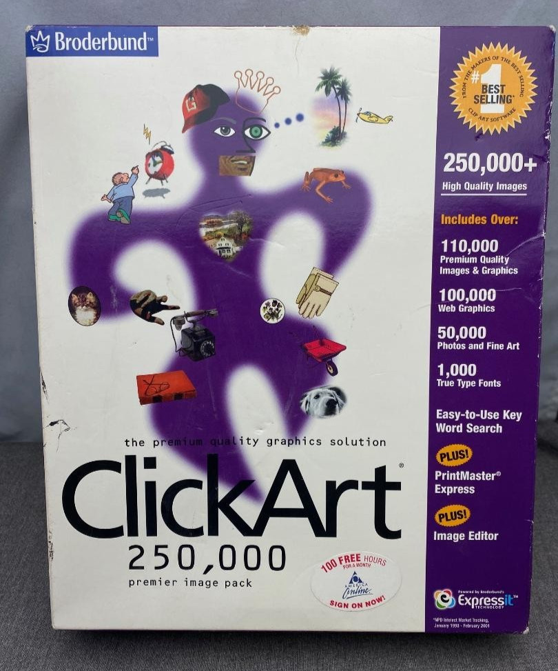 2001 Broderbund CLICKART 250,000 Premier Image Pack  -  Brand New and SEALED