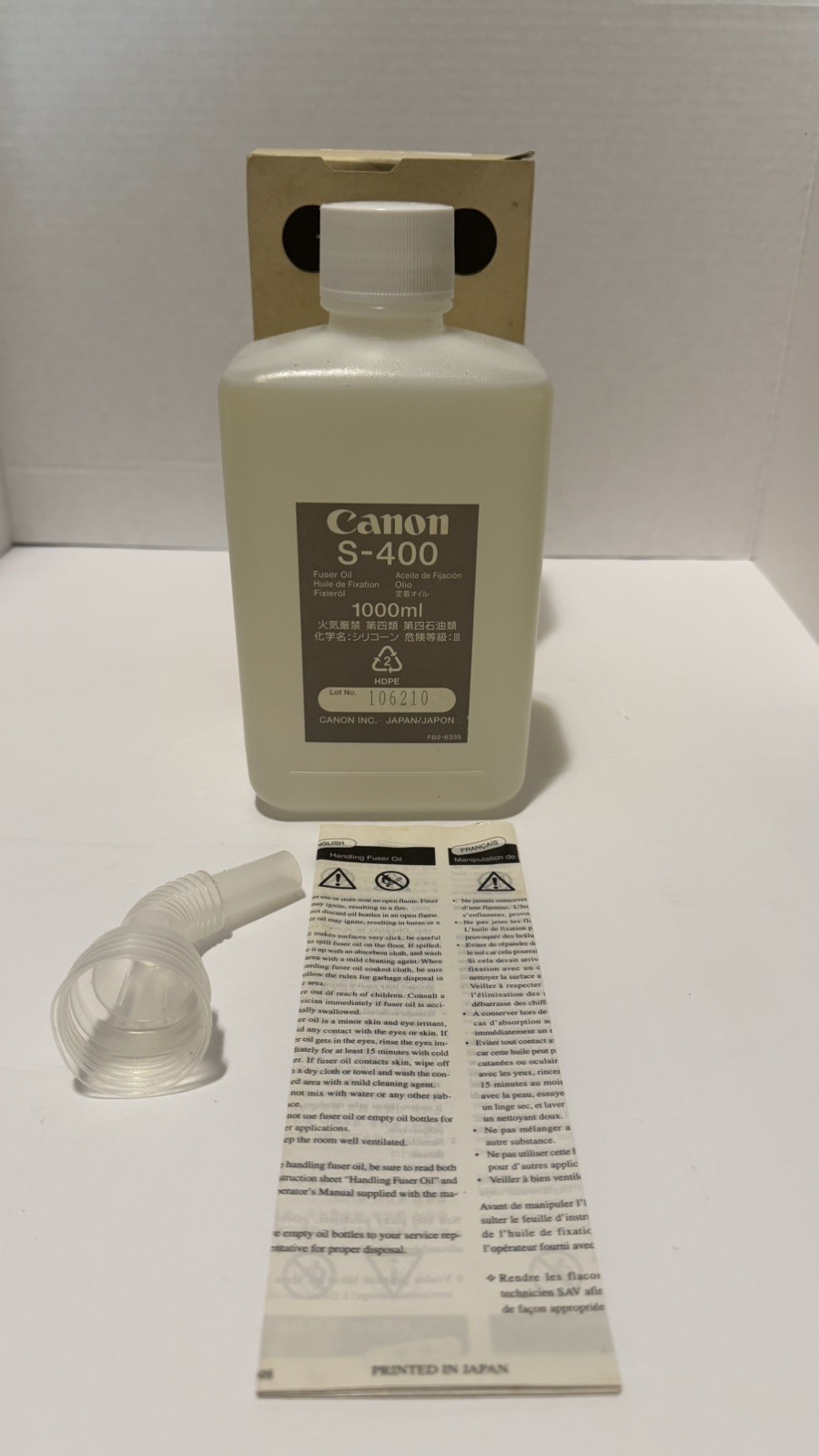 Genuine Canon S-400 Fuser Oil 1000ml Silicone oil - FG53918-050