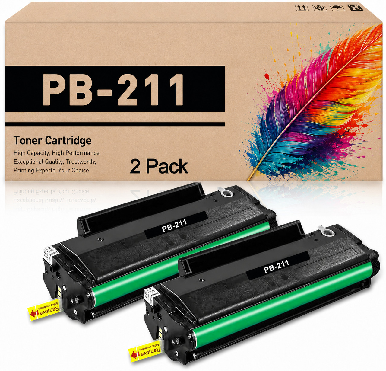 2PACK  PB-211 Toner Cartridge Replacement for Pantum PB-211E P2500 P2500w M6500N