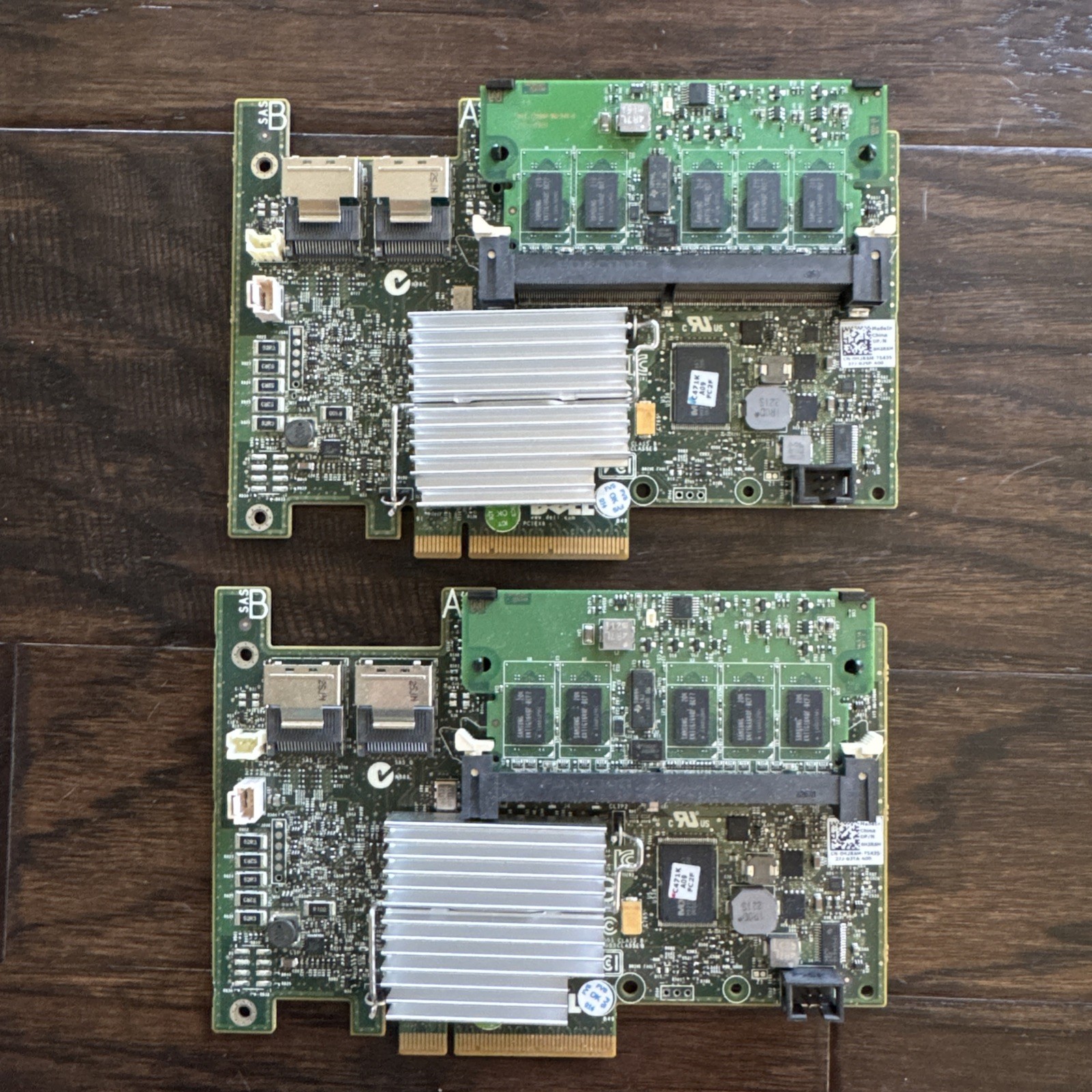 Lot of 2 Dell PowerEdge RAID Controller Cache Modules w/ 1GB Samsung DDR2 RAM